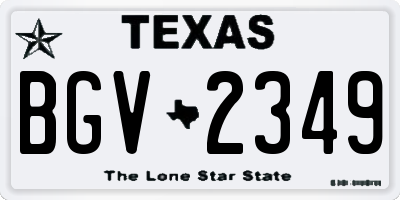 TX license plate BGV2349