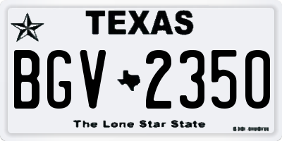 TX license plate BGV2350