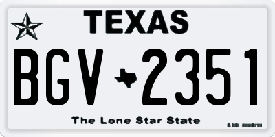 TX license plate BGV2351