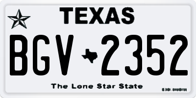 TX license plate BGV2352