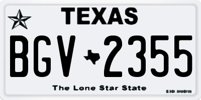 TX license plate BGV2355