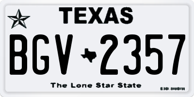 TX license plate BGV2357