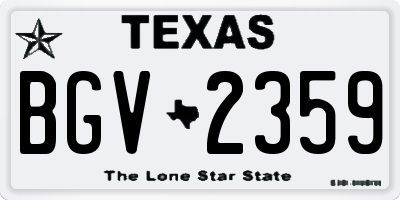 TX license plate BGV2359