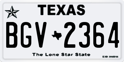 TX license plate BGV2364