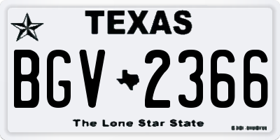 TX license plate BGV2366
