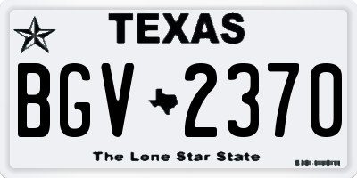 TX license plate BGV2370