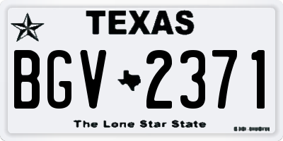 TX license plate BGV2371
