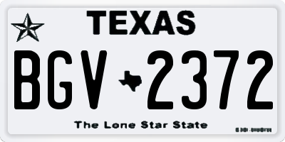 TX license plate BGV2372