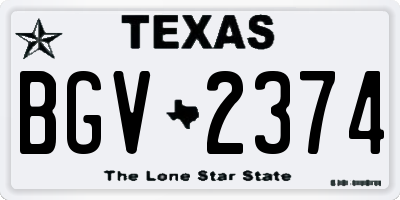 TX license plate BGV2374