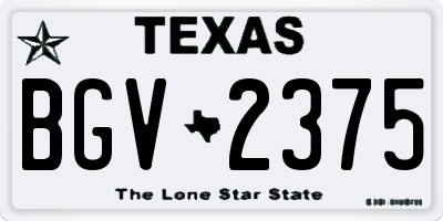 TX license plate BGV2375