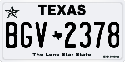 TX license plate BGV2378