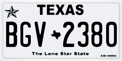 TX license plate BGV2380