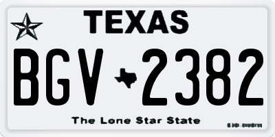 TX license plate BGV2382