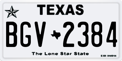 TX license plate BGV2384
