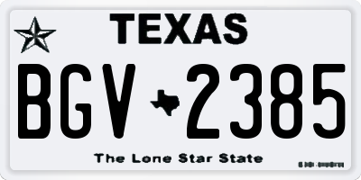TX license plate BGV2385