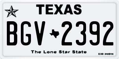 TX license plate BGV2392