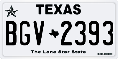 TX license plate BGV2393