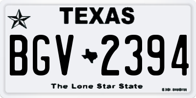 TX license plate BGV2394