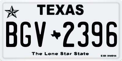 TX license plate BGV2396