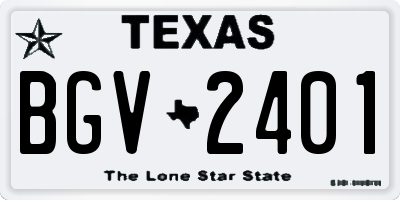 TX license plate BGV2401