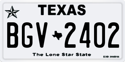 TX license plate BGV2402