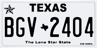 TX license plate BGV2404