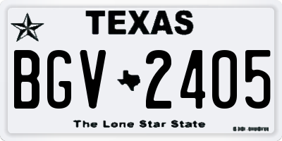 TX license plate BGV2405