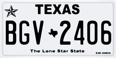 TX license plate BGV2406