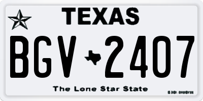 TX license plate BGV2407