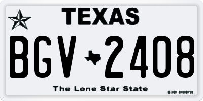 TX license plate BGV2408