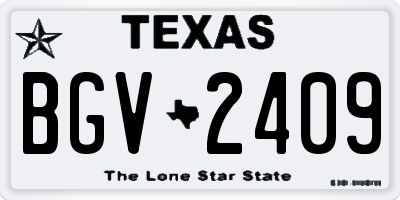 TX license plate BGV2409