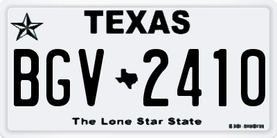 TX license plate BGV2410