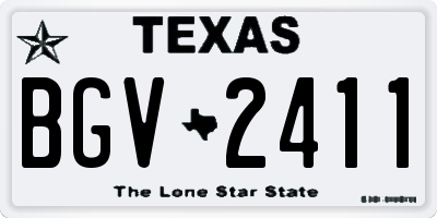 TX license plate BGV2411