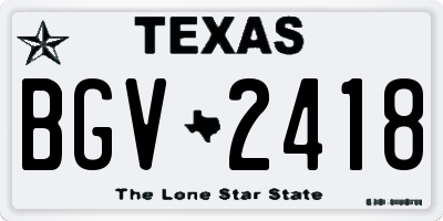 TX license plate BGV2418