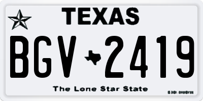 TX license plate BGV2419