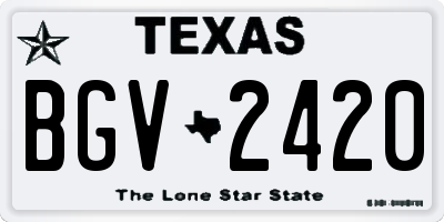 TX license plate BGV2420