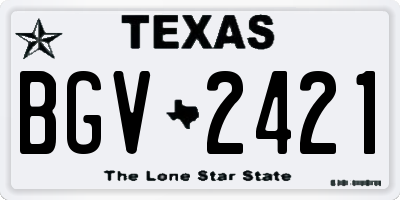 TX license plate BGV2421