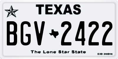 TX license plate BGV2422