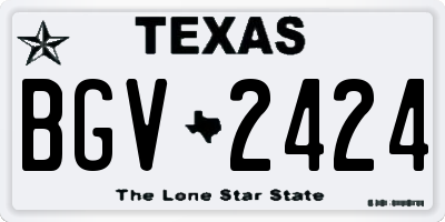 TX license plate BGV2424