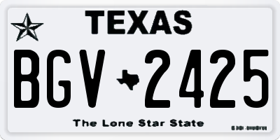 TX license plate BGV2425