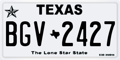 TX license plate BGV2427