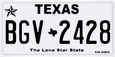 TX license plate BGV2428