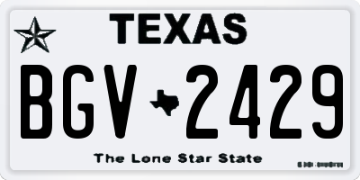 TX license plate BGV2429