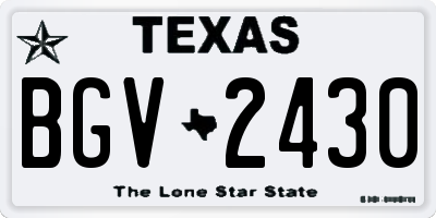TX license plate BGV2430