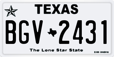 TX license plate BGV2431