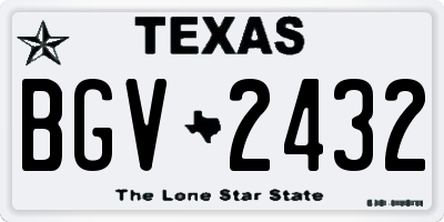 TX license plate BGV2432