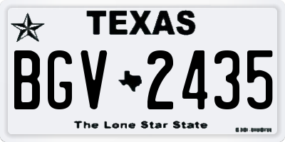 TX license plate BGV2435