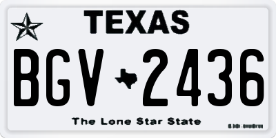 TX license plate BGV2436