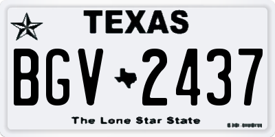 TX license plate BGV2437
