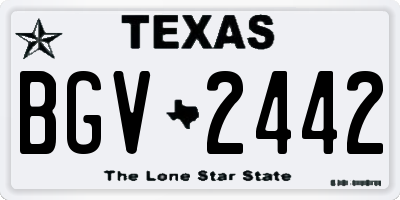 TX license plate BGV2442